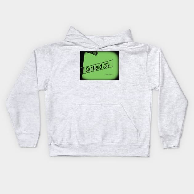 Garfield Avenue GREEN LICORICE, Glendale, California by Mistah Wilson Kids Hoodie by MistahWilson